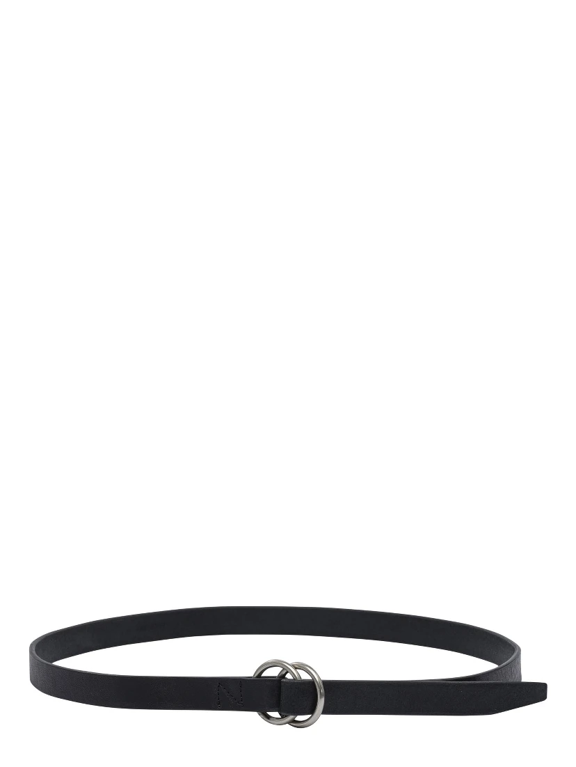 Leather belt with double ring