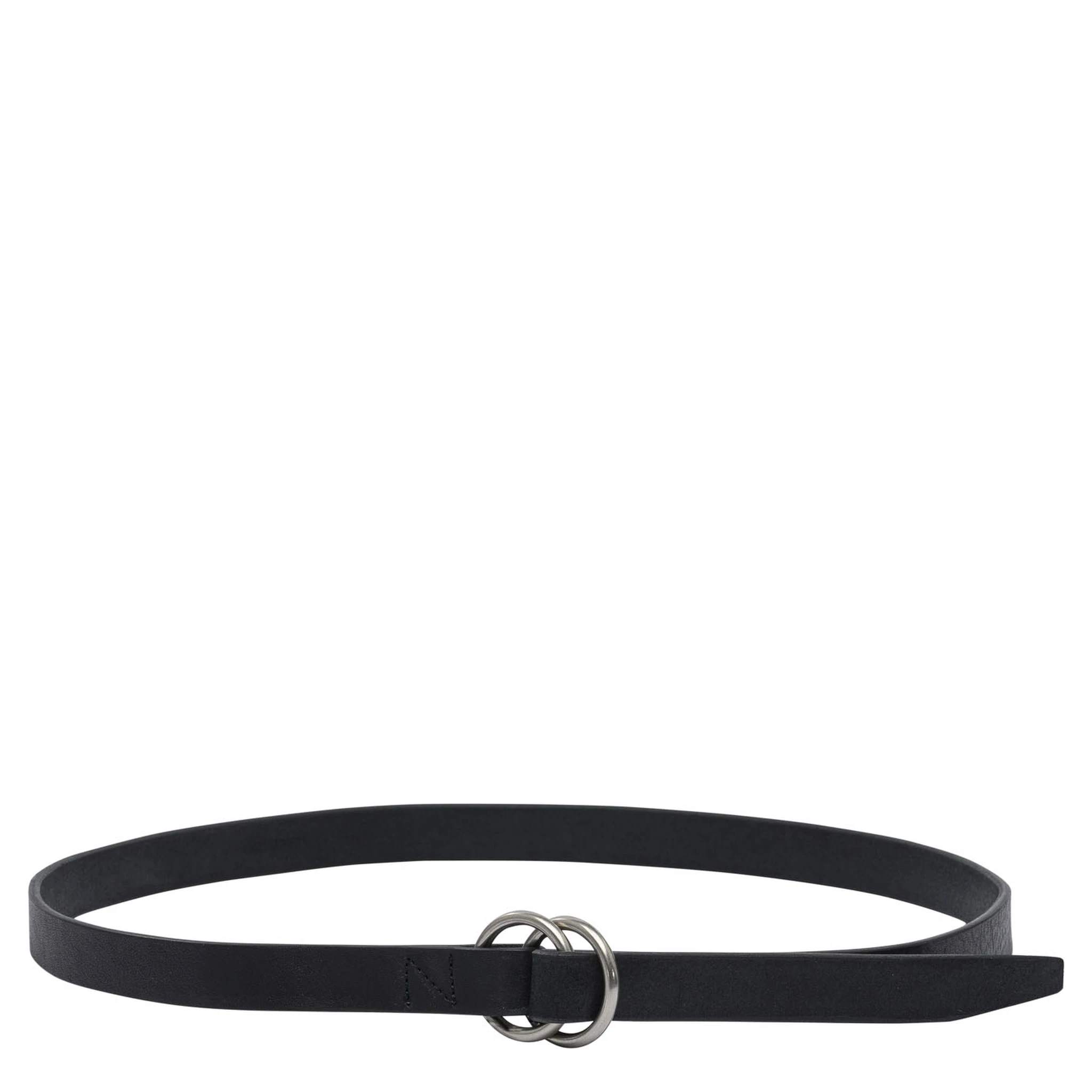 Leather belt with double ring