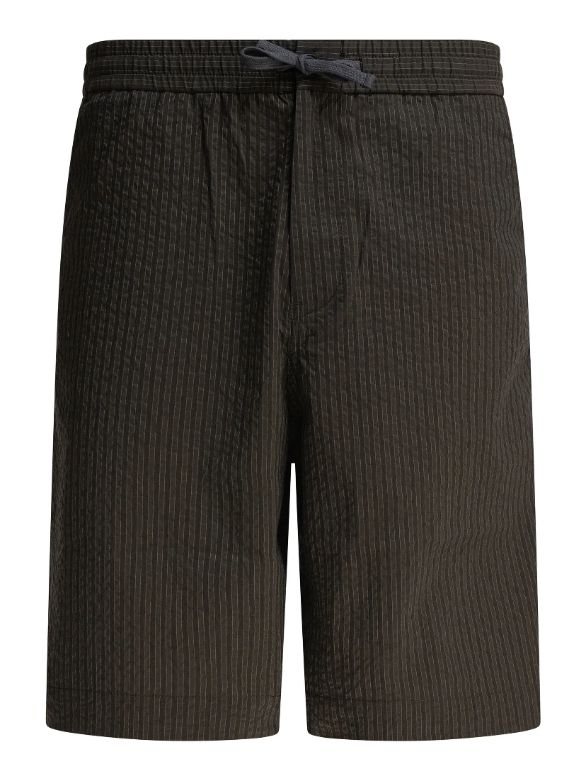 Striped seersucker shorts