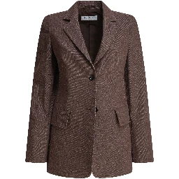 Denim-effect cotton blazer