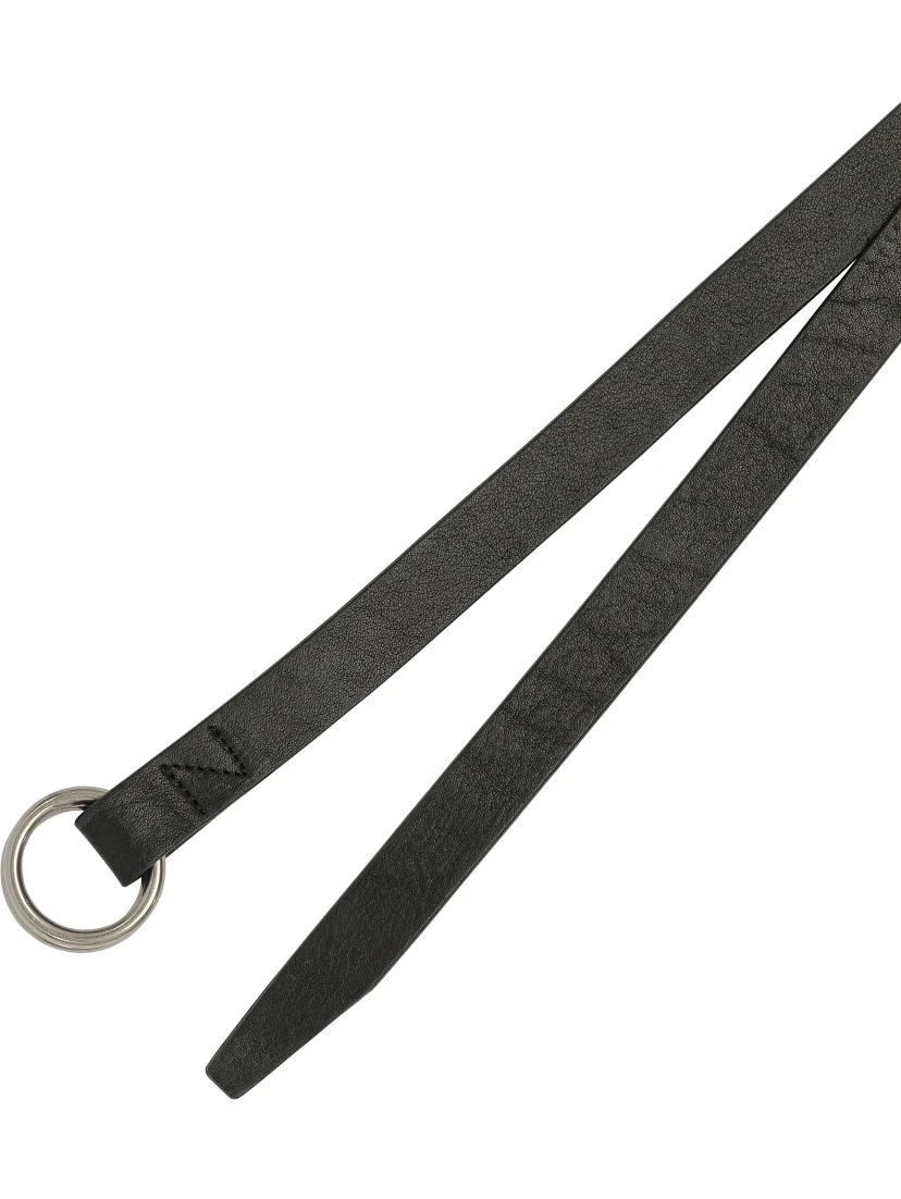 Leather belt with double ring
