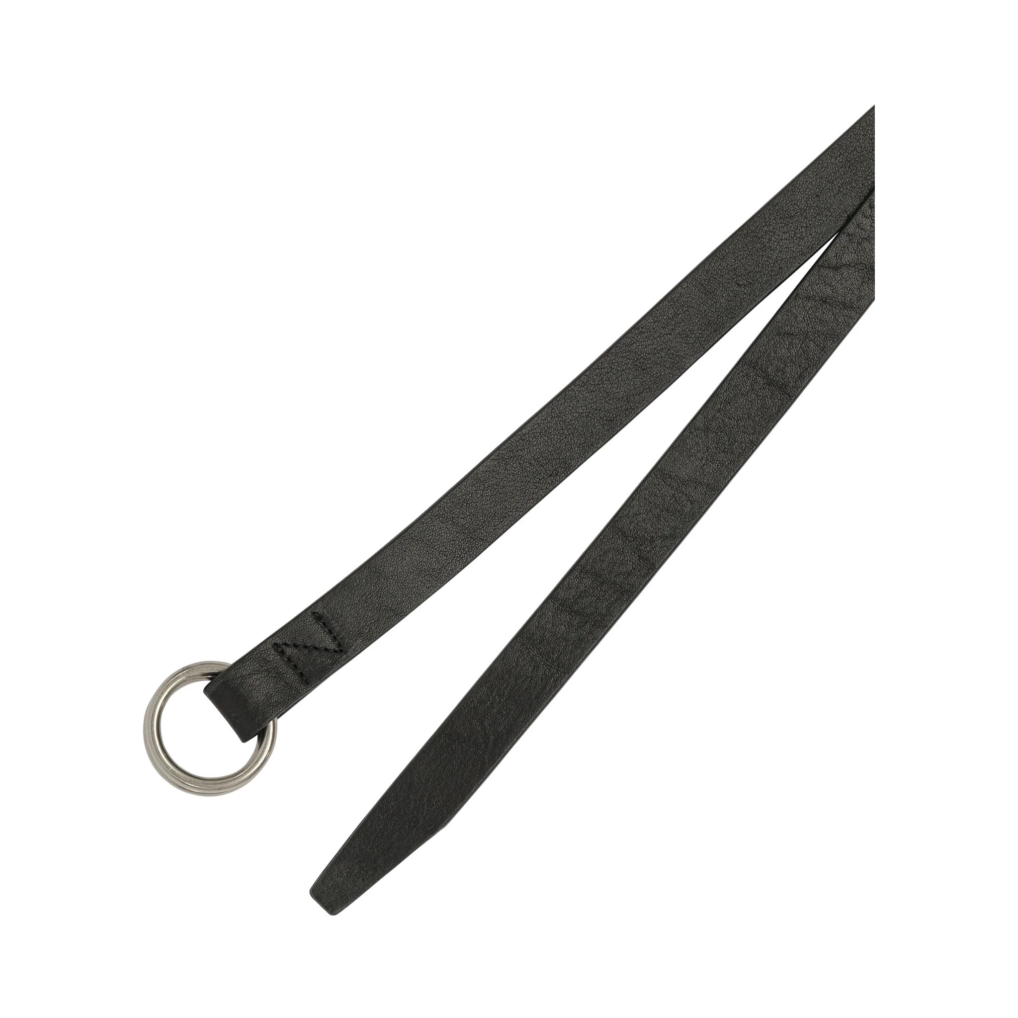 Leather belt with double ring