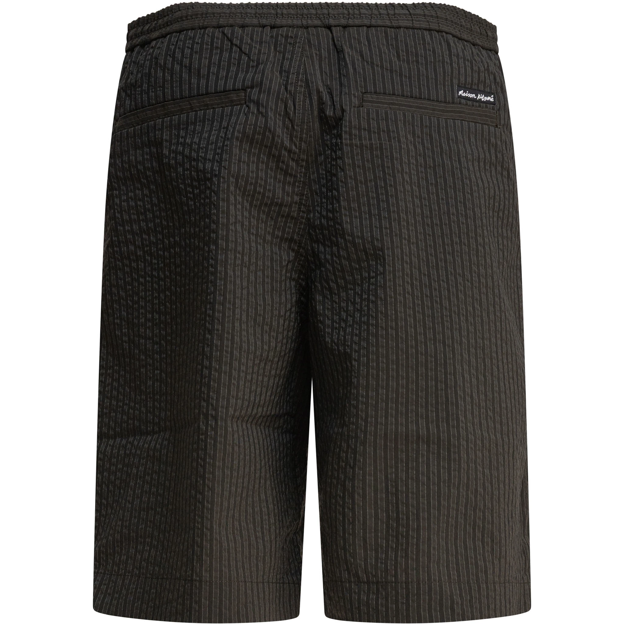 Striped seersucker shorts