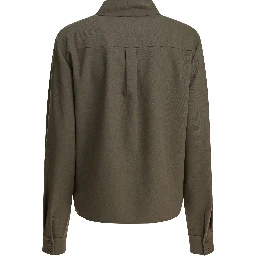 Twill blouse with bow collar