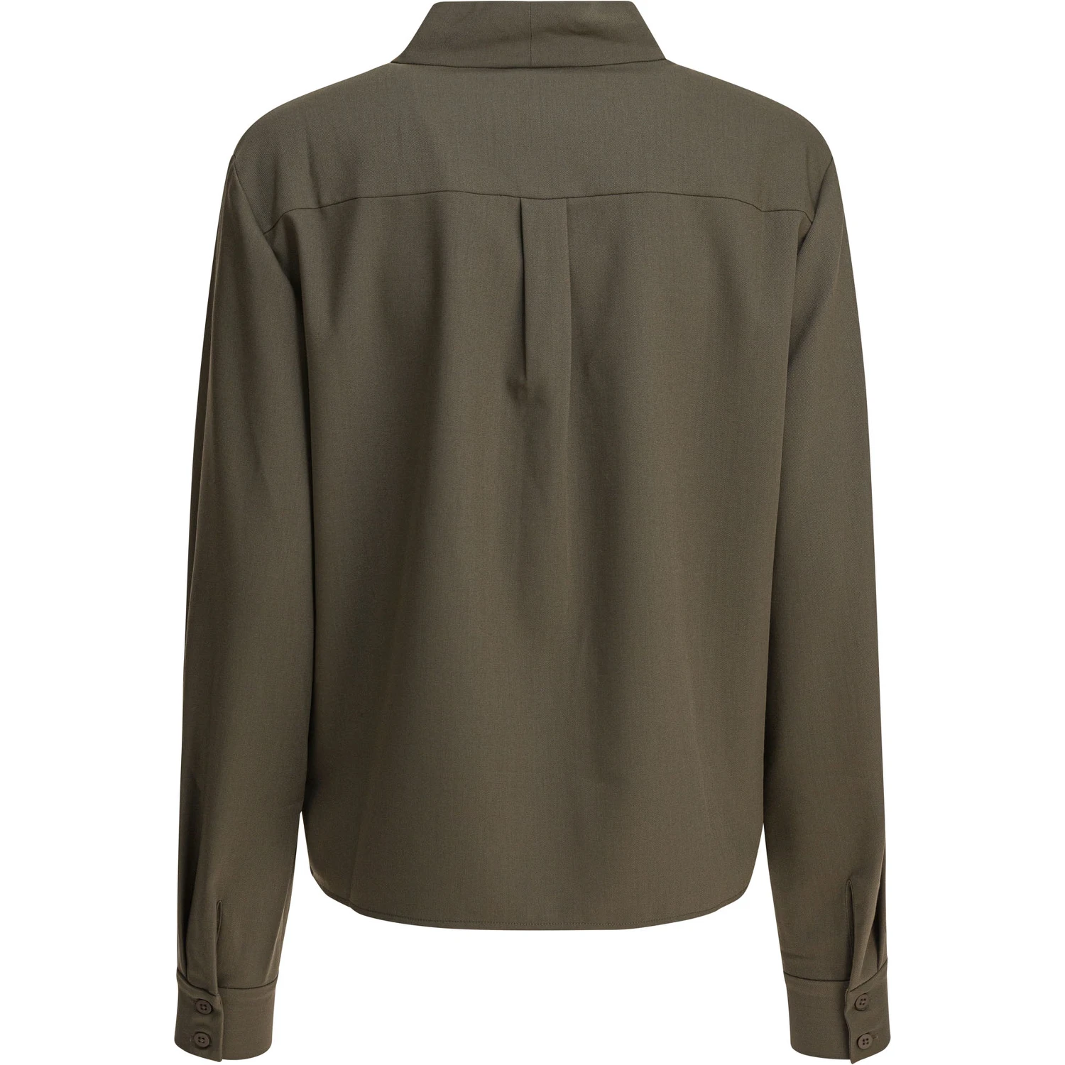 Twill blouse with bow collar