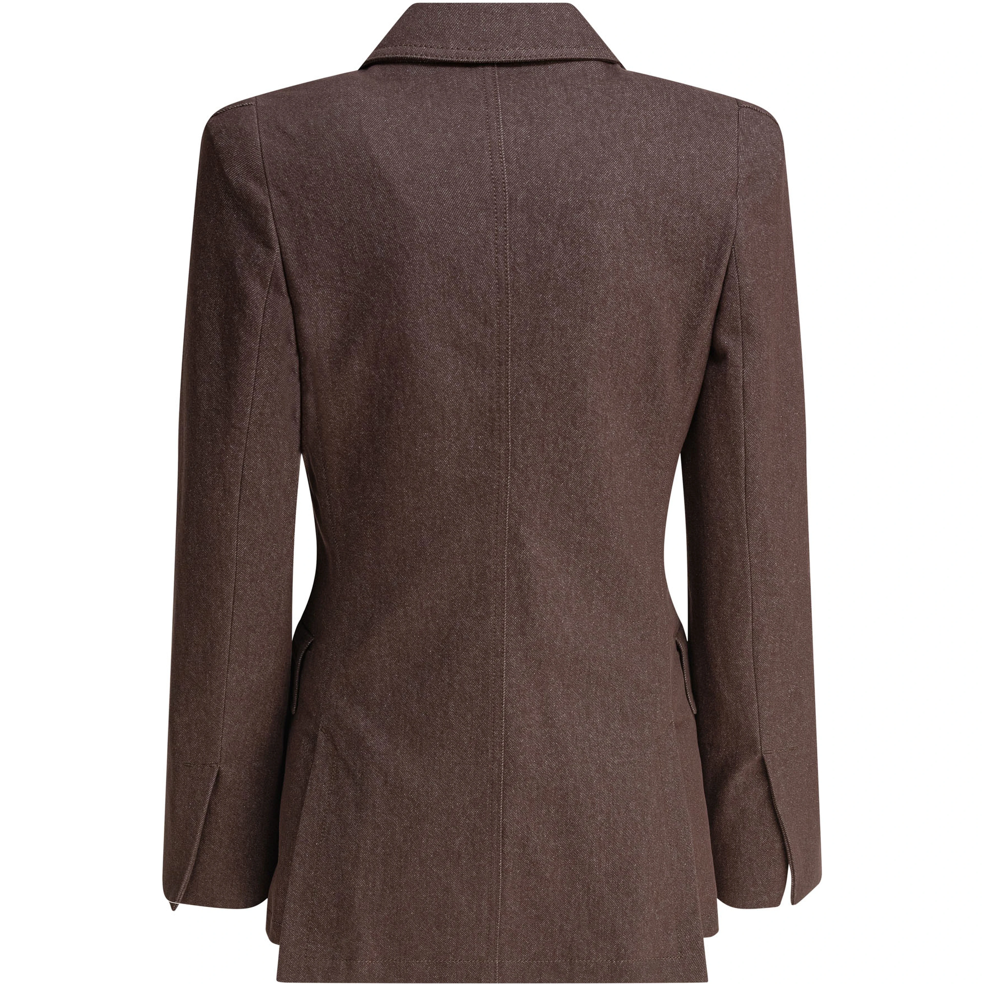 Denim-effect cotton blazer