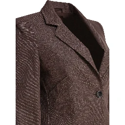 Denim-effect cotton blazer