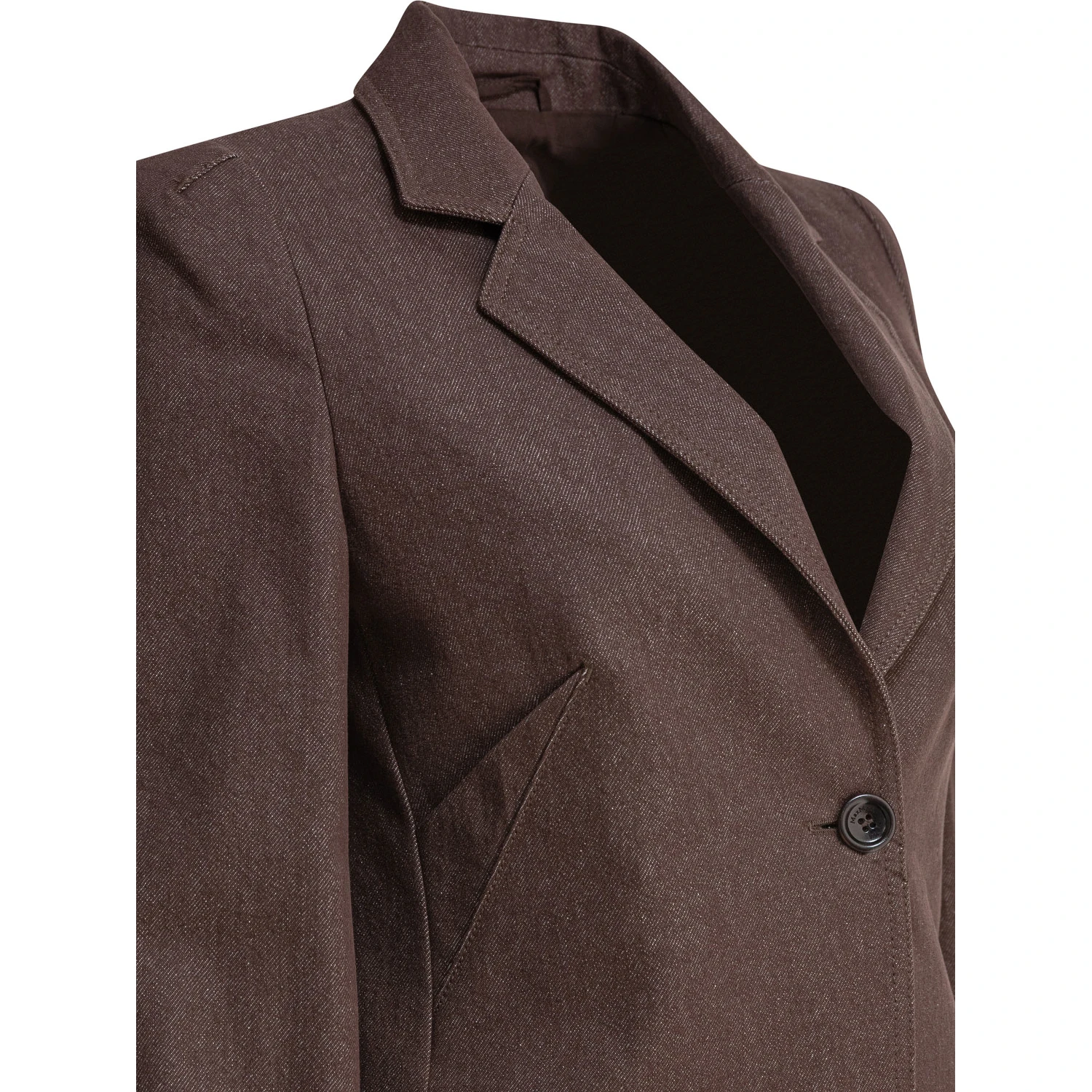 Denim-effect cotton blazer