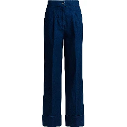 Wide-leg jeans with pleats