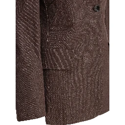Denim-effect cotton blazer