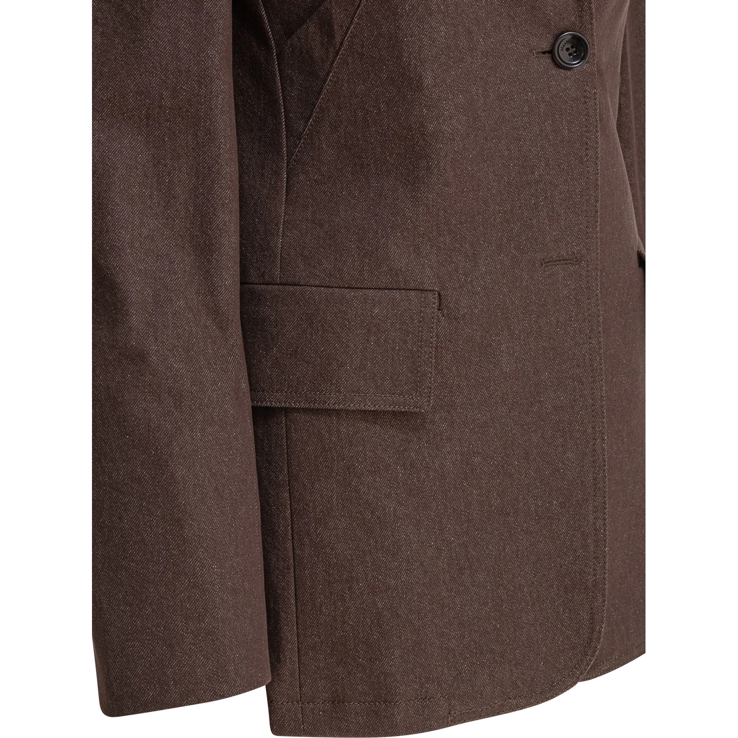 Denim-effect cotton blazer