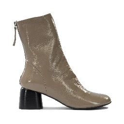 Leather zippered ankle boots