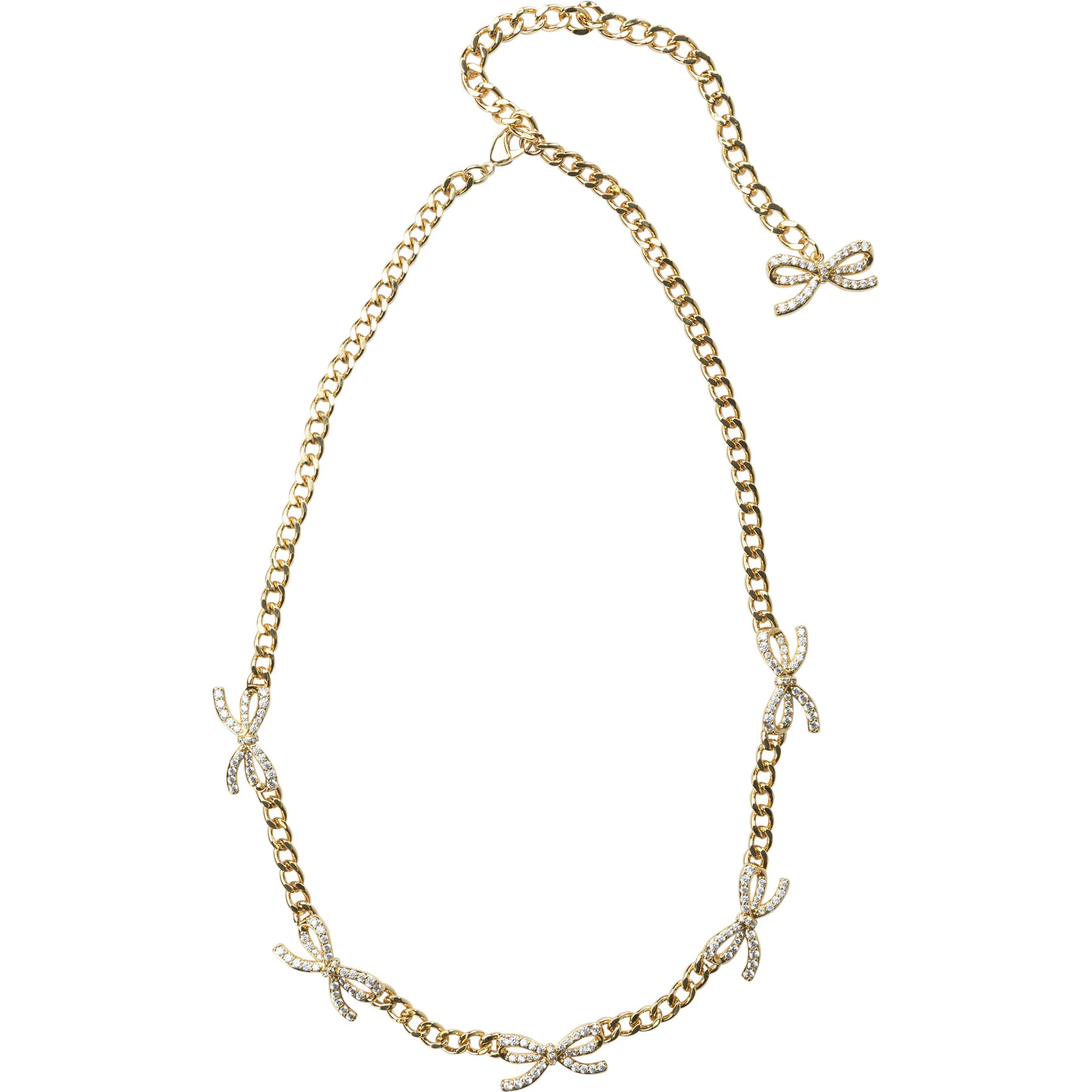 قلادة مزينة بفيونكات مرصعة بالكريستال