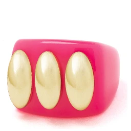 La Manso Womans Fluopink Knuckle Duster Pink Plastic Ring