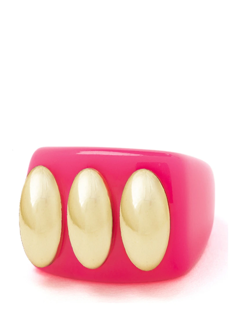 La Manso Womans Fluopink Knuckle Duster Pink Plastic Ring