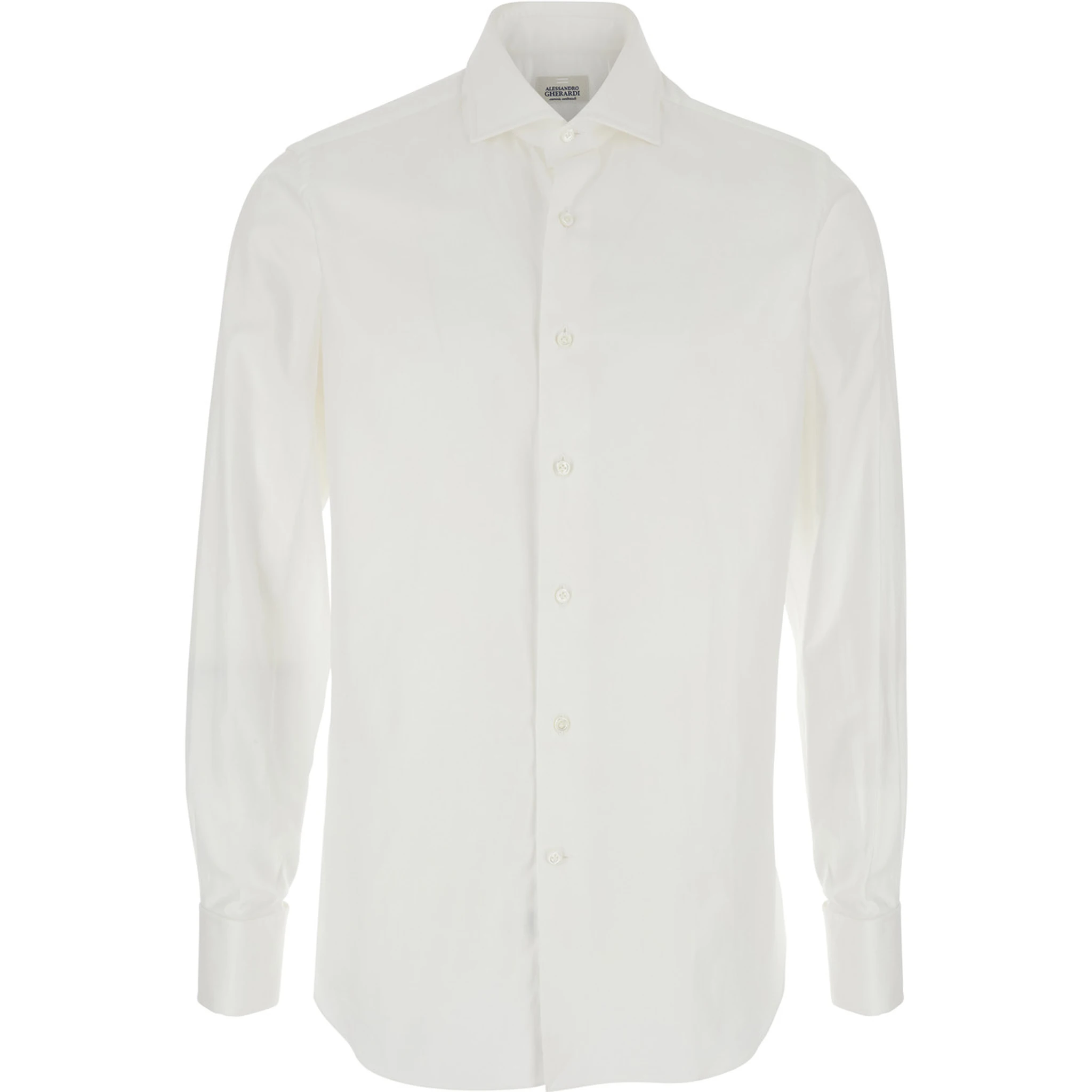 White Shirt with Classic Collar in Cotton Man