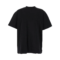 Black Double-Layers T-shirt in Cotton Man