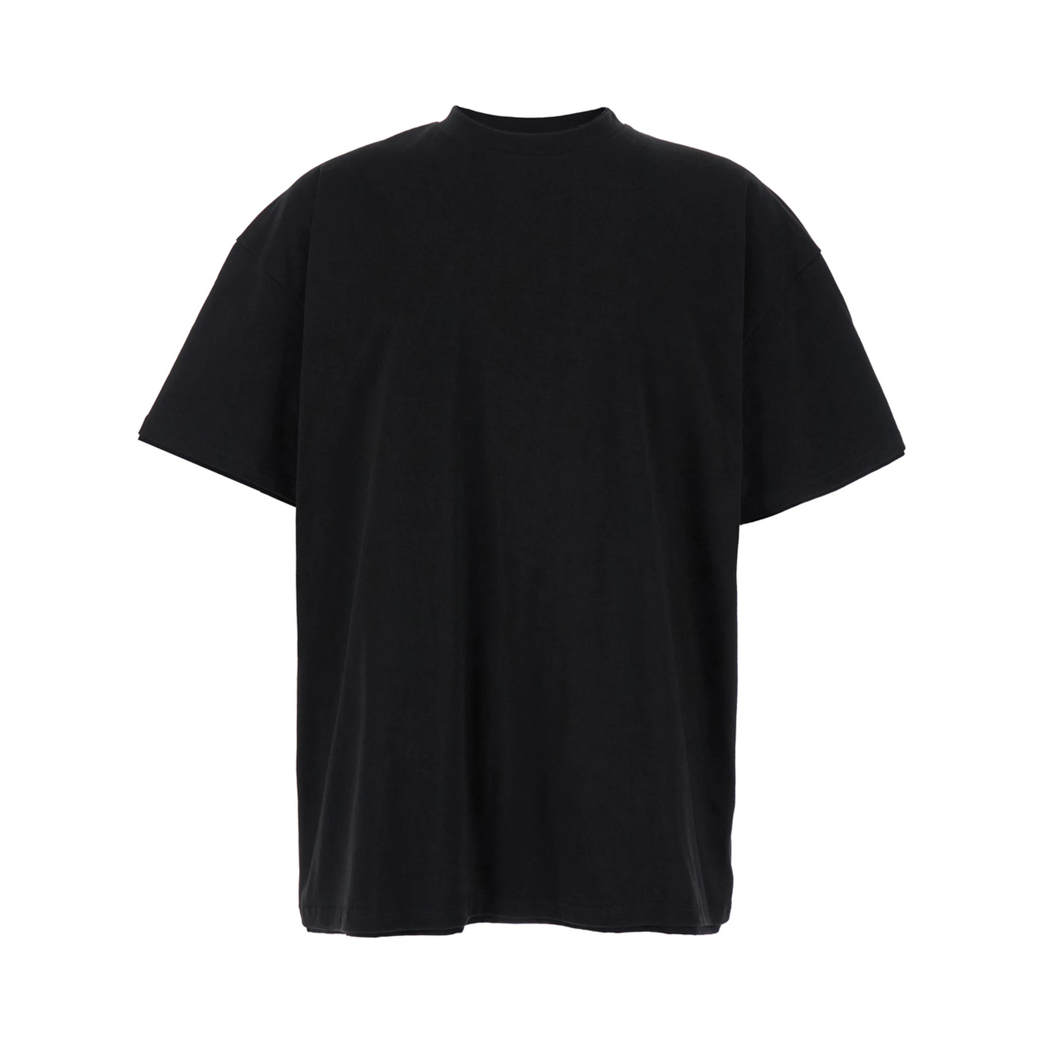 Black Double-Layers T-shirt in Cotton Man