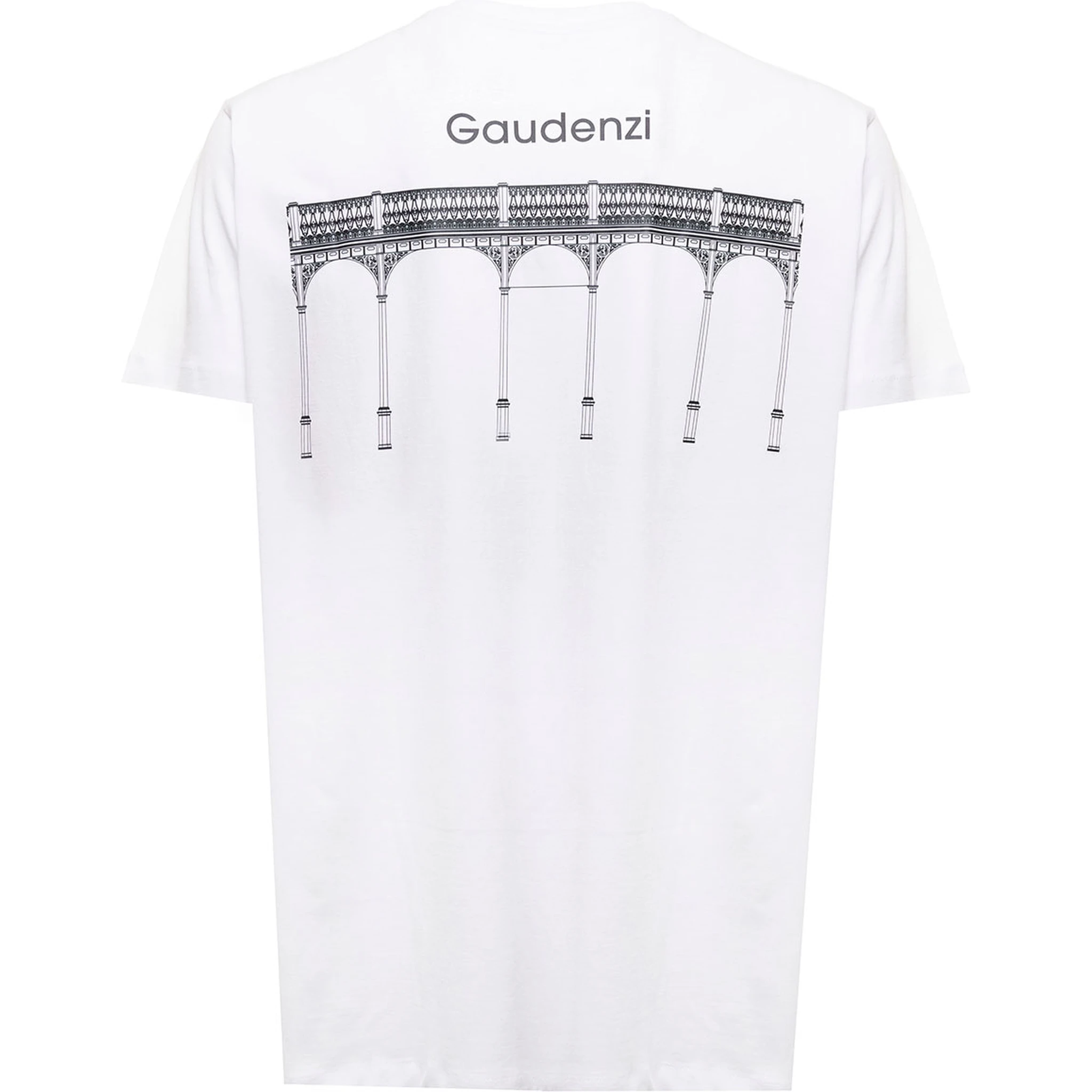 Gaudenzi Man White Cotton T-shirt with  Logo Print
