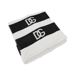 White Set of Five Towels with DG Logo in Terry Cotton