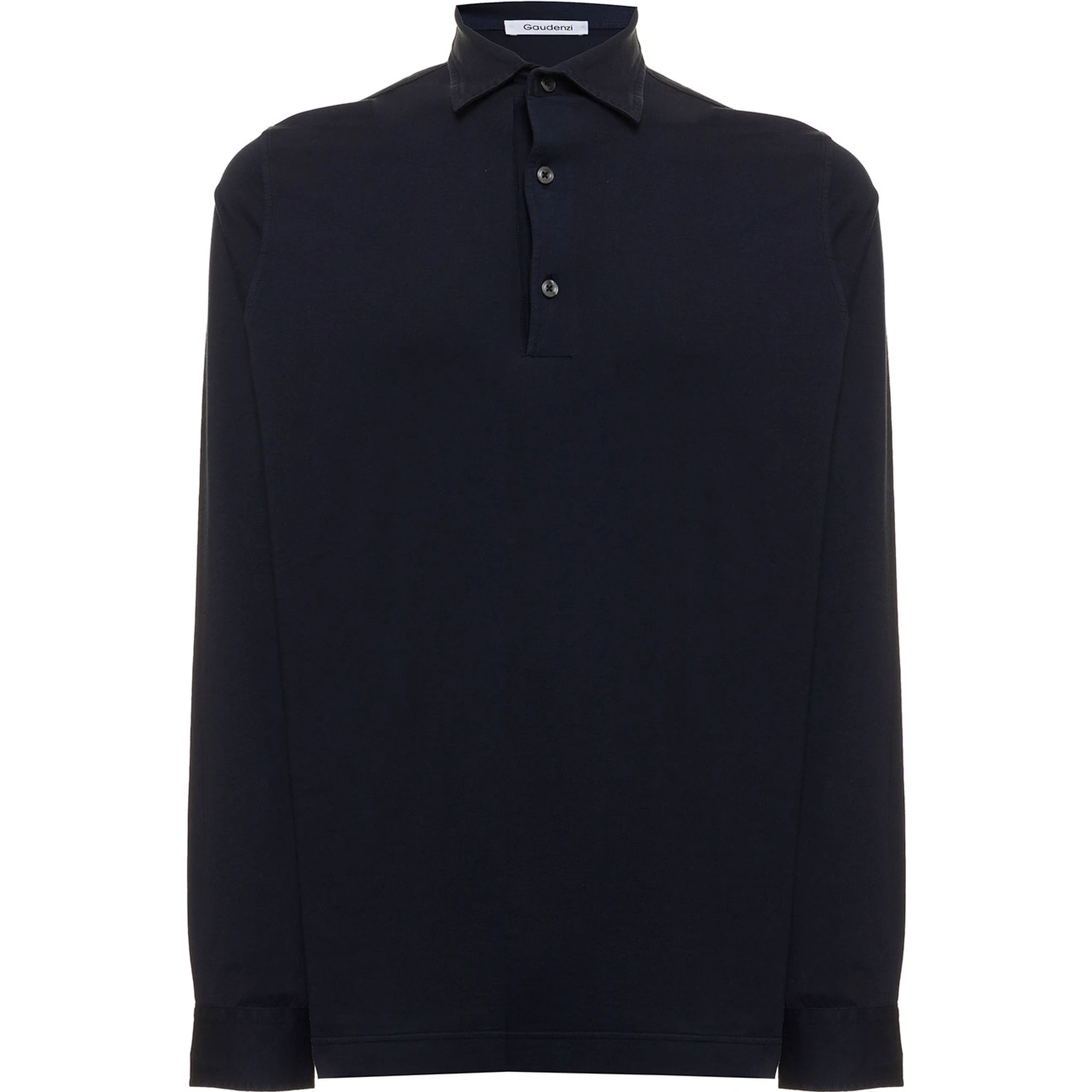 Gaudenzi Mans Cotton Blue Long Sleeved Polo Shirt