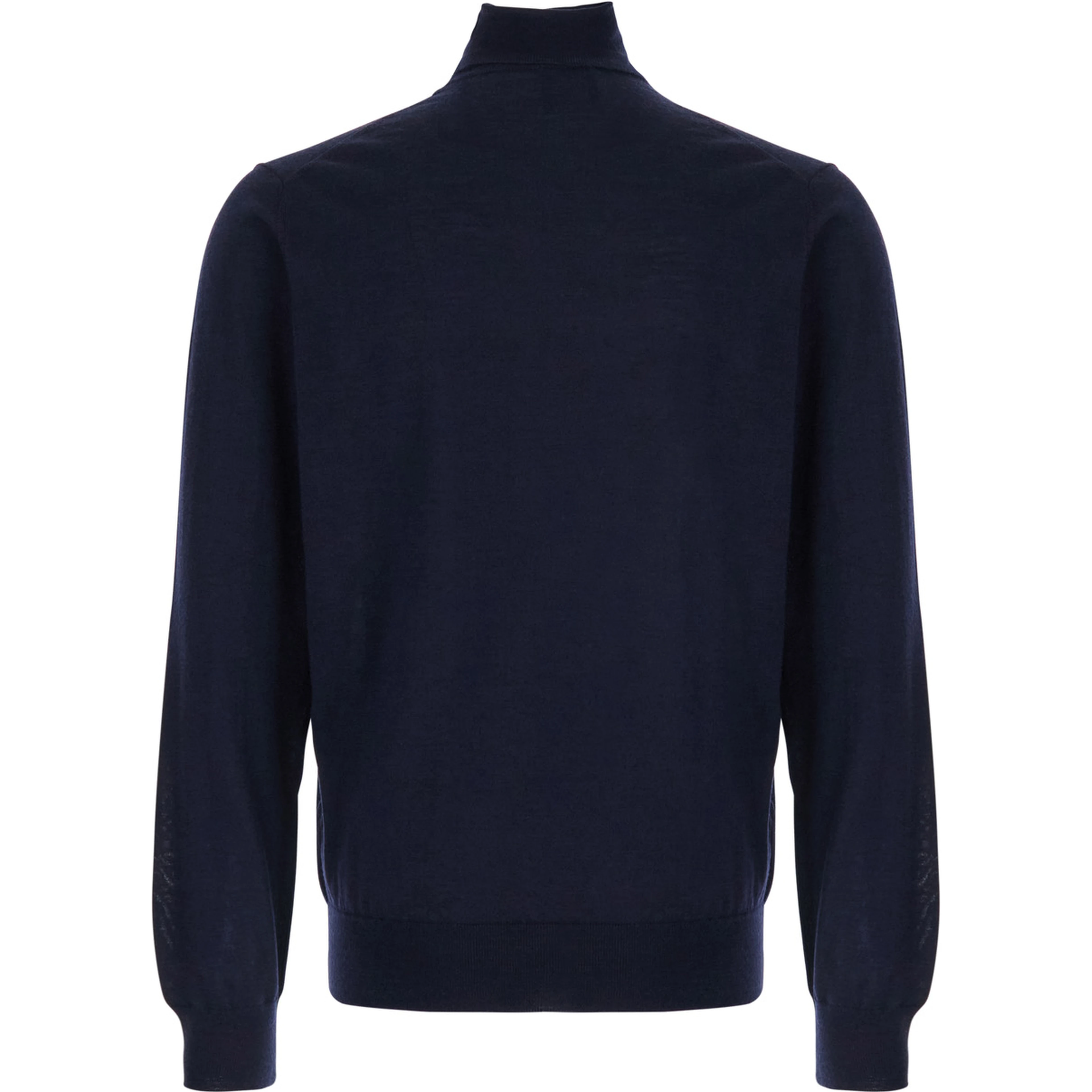 Blue Turtleneck Sweater in Merino Wool and Silk Blend Man