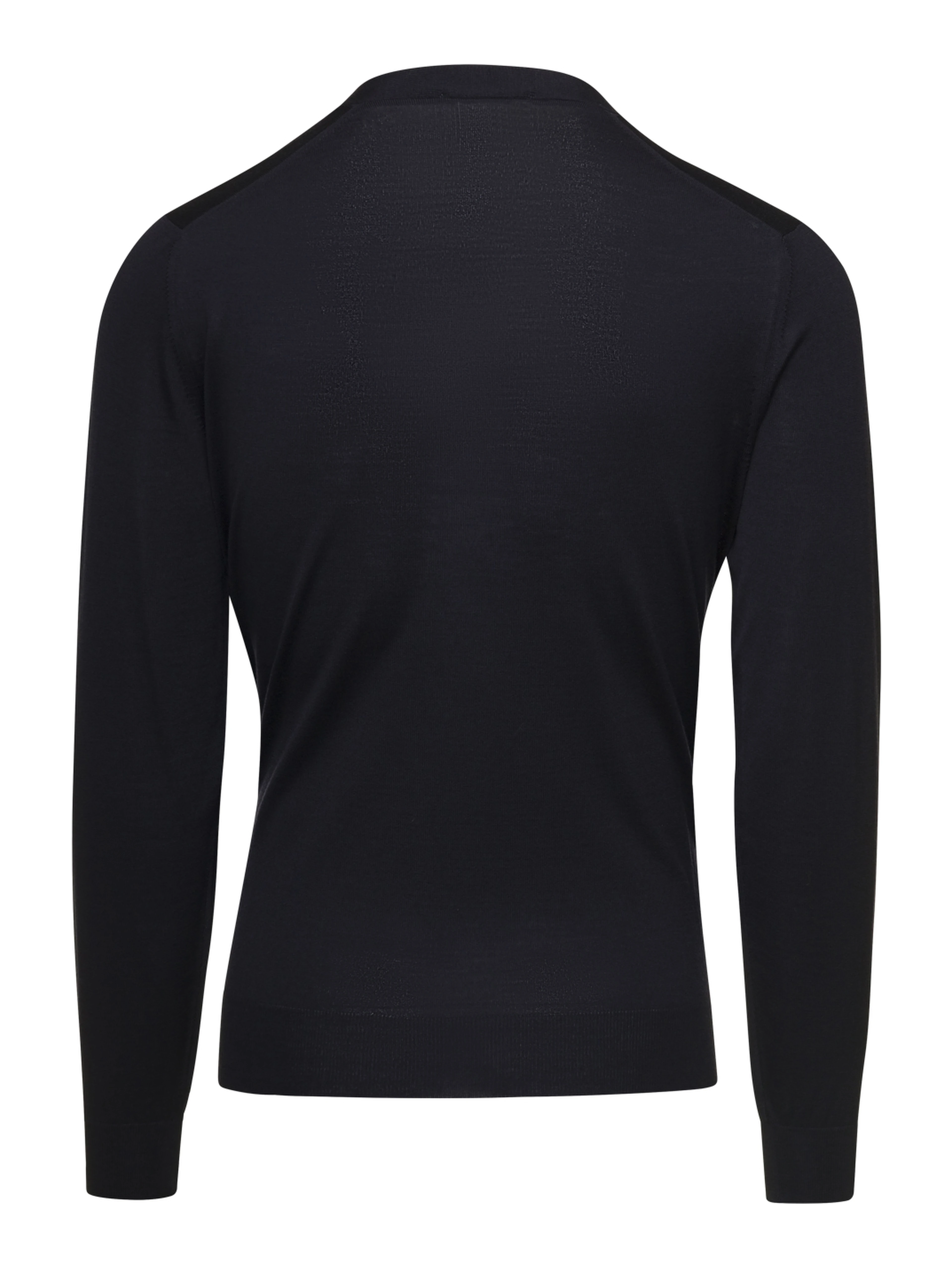 Blue V Neck Long Sleeves Cardigan in Wool Man Gaudenzi