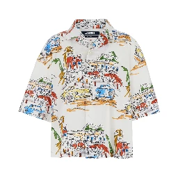 La Chemise Casaco Multicolor Bowling Shirt with Graphic Print in Cotton Man