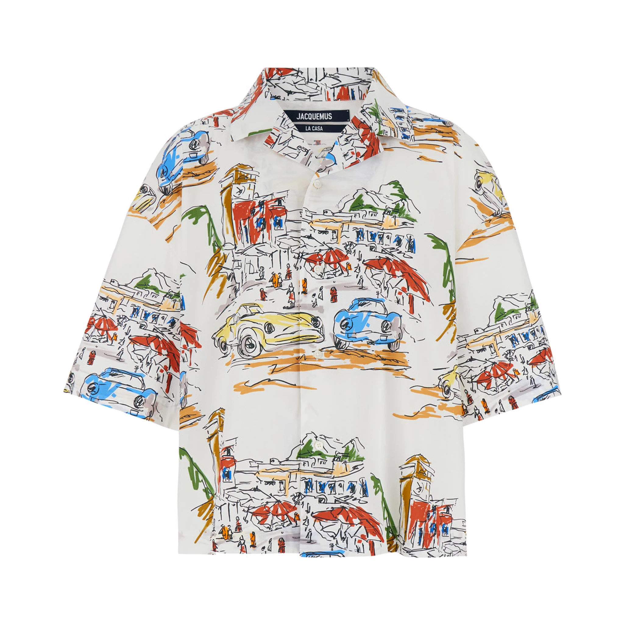 La Chemise Casaco Multicolor Bowling Shirt with Graphic Print in Cotton Man