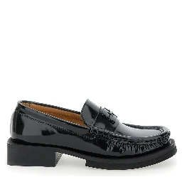 Butterfly Black Loafers with Tonal Logo in Techno Fabric Woman