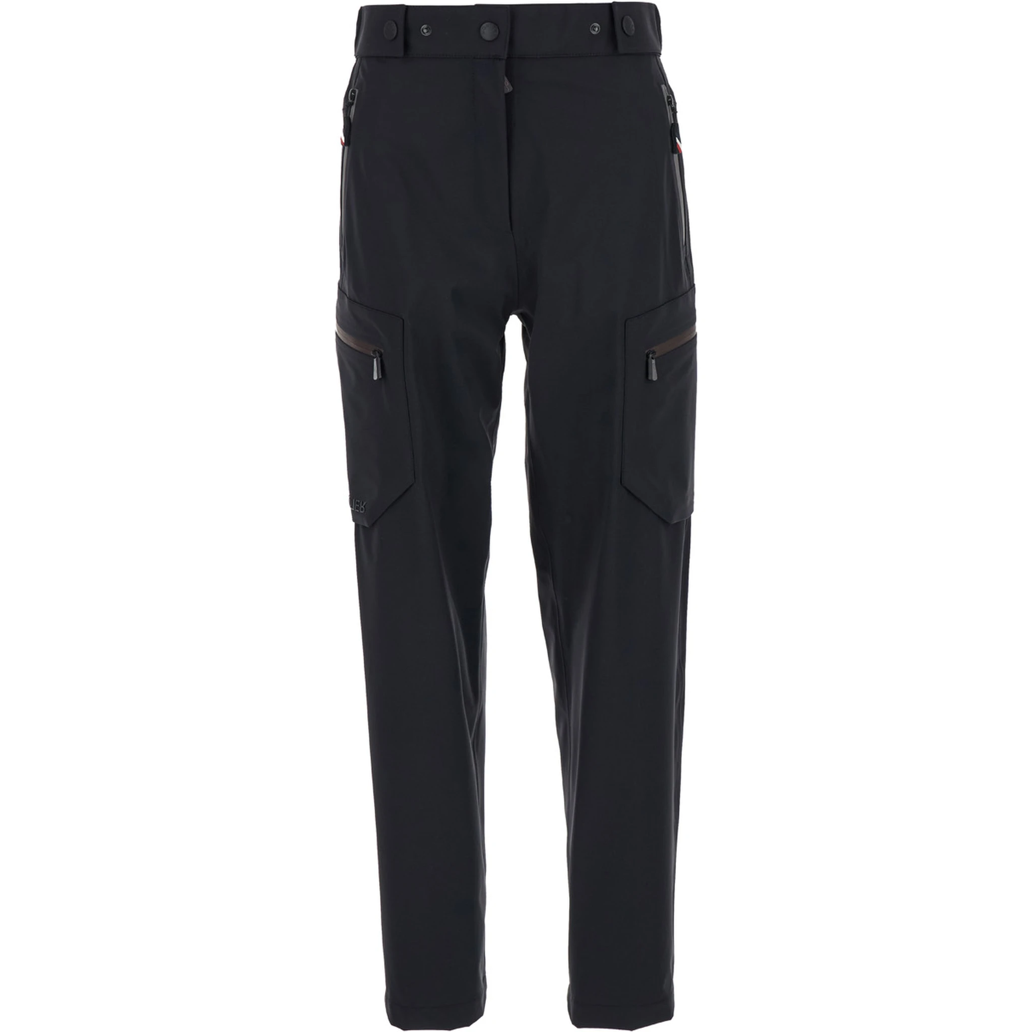 Black Cargo Pants with Adjustable Waist in Stretch Fabric Woman