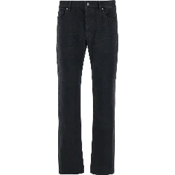 Black Slim Jeans with Logo Patch in Denim Man