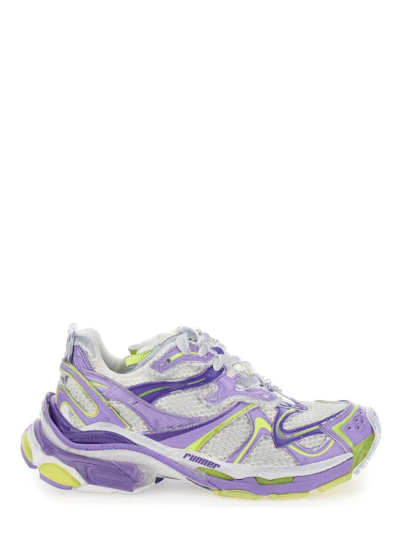 Runner 2.0 Multicolor Low Top Sneakers with Runner Logo in Mesh and Polyurethane Woman