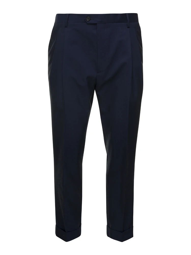 Blue Tailored Trousers in Wool Blend Man