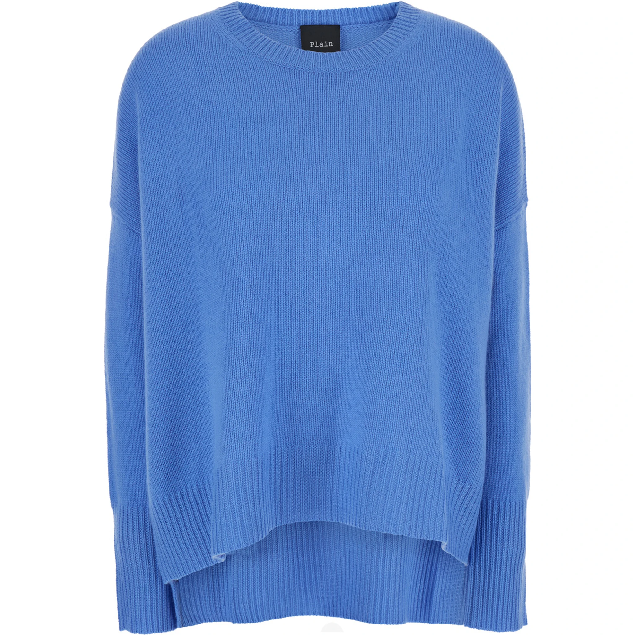 Light Blue Oversized Crewneck Sweater in Cashmere Woman