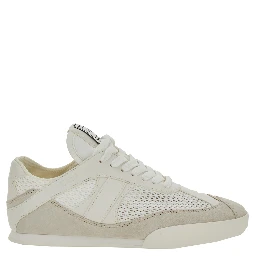 Kick White Sneakers with Logo Patch on the Tongue and Logo Lettering on the Rear in Fabric and Suede Woman