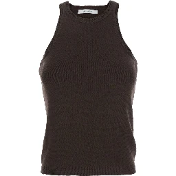 Arness Black Sleeveless Top with Halterneck in Cotton Woman