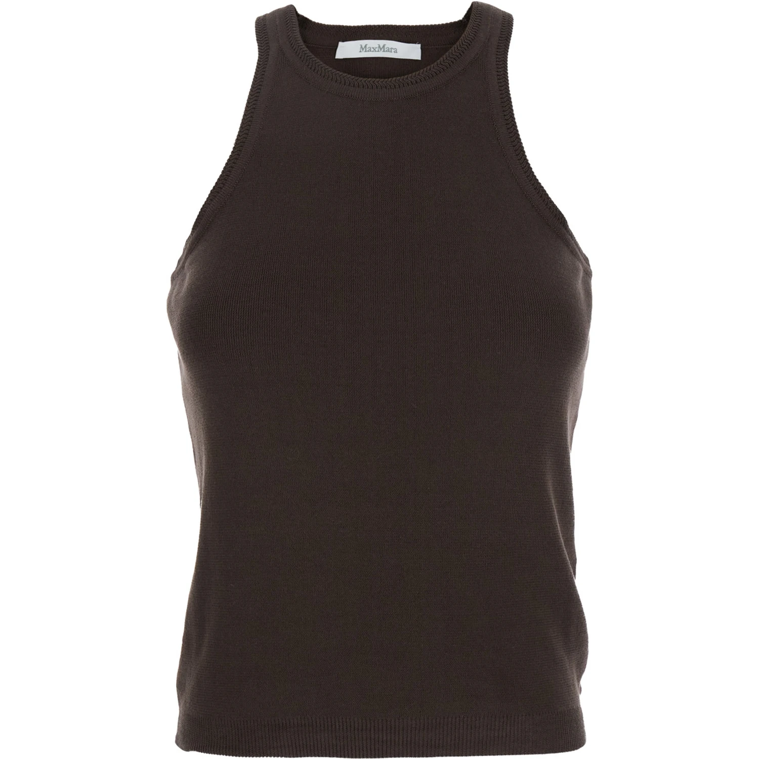 Arness Black Sleeveless Top with Halterneck in Cotton Woman