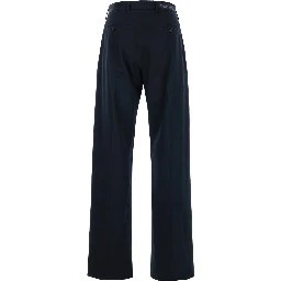 Blue Straight Tailored Pants in Cotton Man