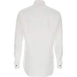 White Shirt with Classic Collar in Cotton Man
