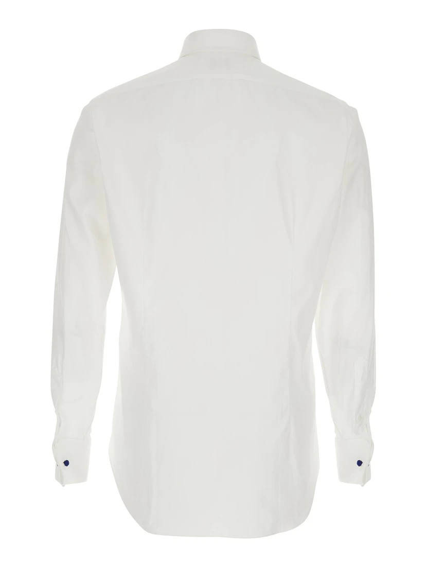 White Shirt with Classic Collar in Cotton Man