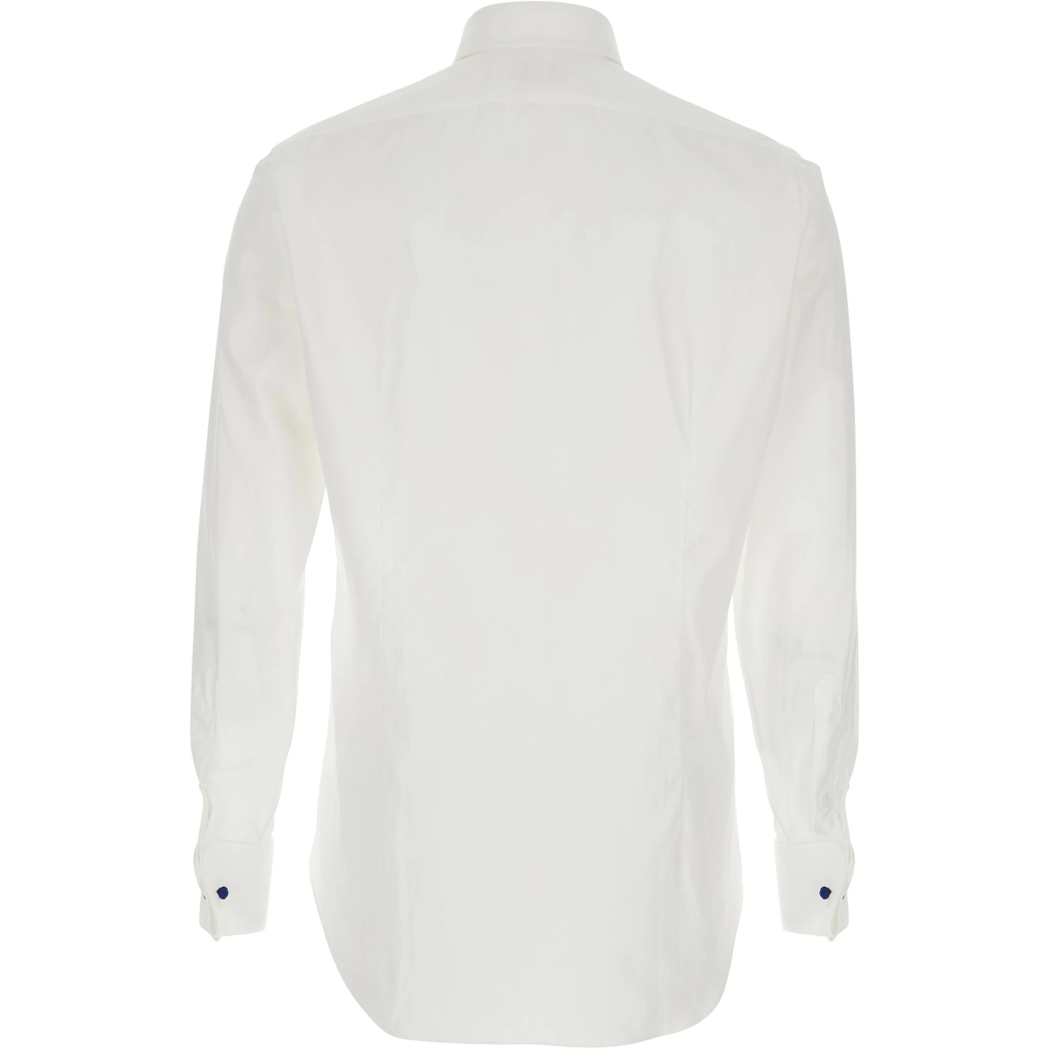 White Shirt with Classic Collar in Cotton Man