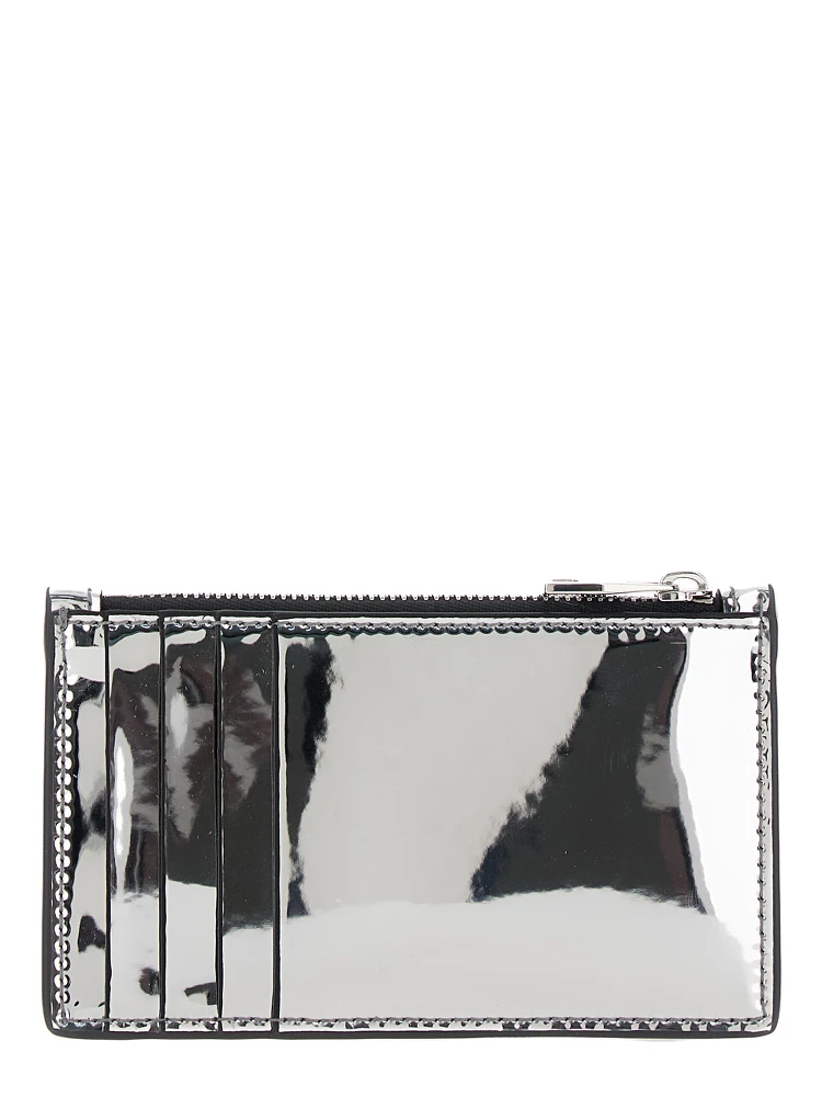 Silver Card-Holder with McQueen Graffiti Logo in Laminated Leather Man alternative