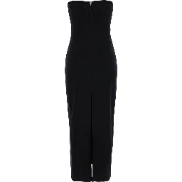 Black Bustier Dress with Decorative Zip in Tech Fabric Woman