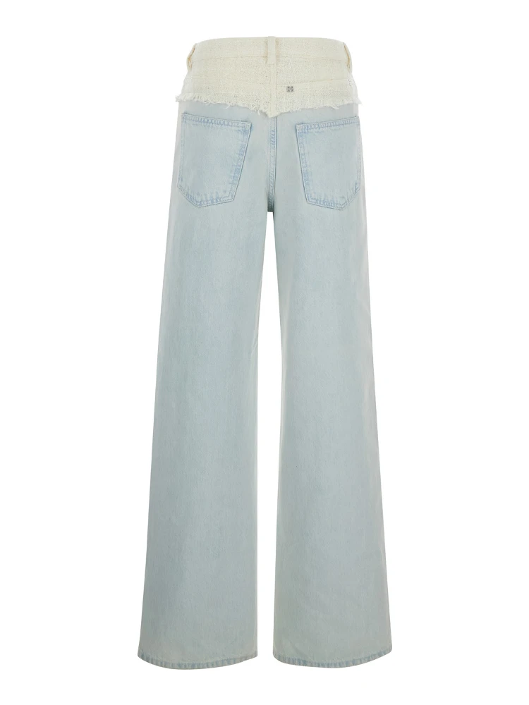 Blue Jeans with Tweed Waist in Denim Woman alternative