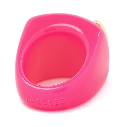 La Manso Womans Fluopink Knuckle Duster Pink Plastic Ring