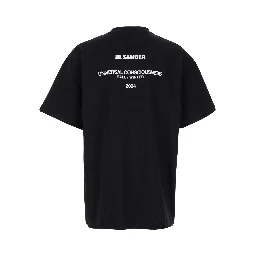 Black Double-Layers T-shirt in Cotton Man