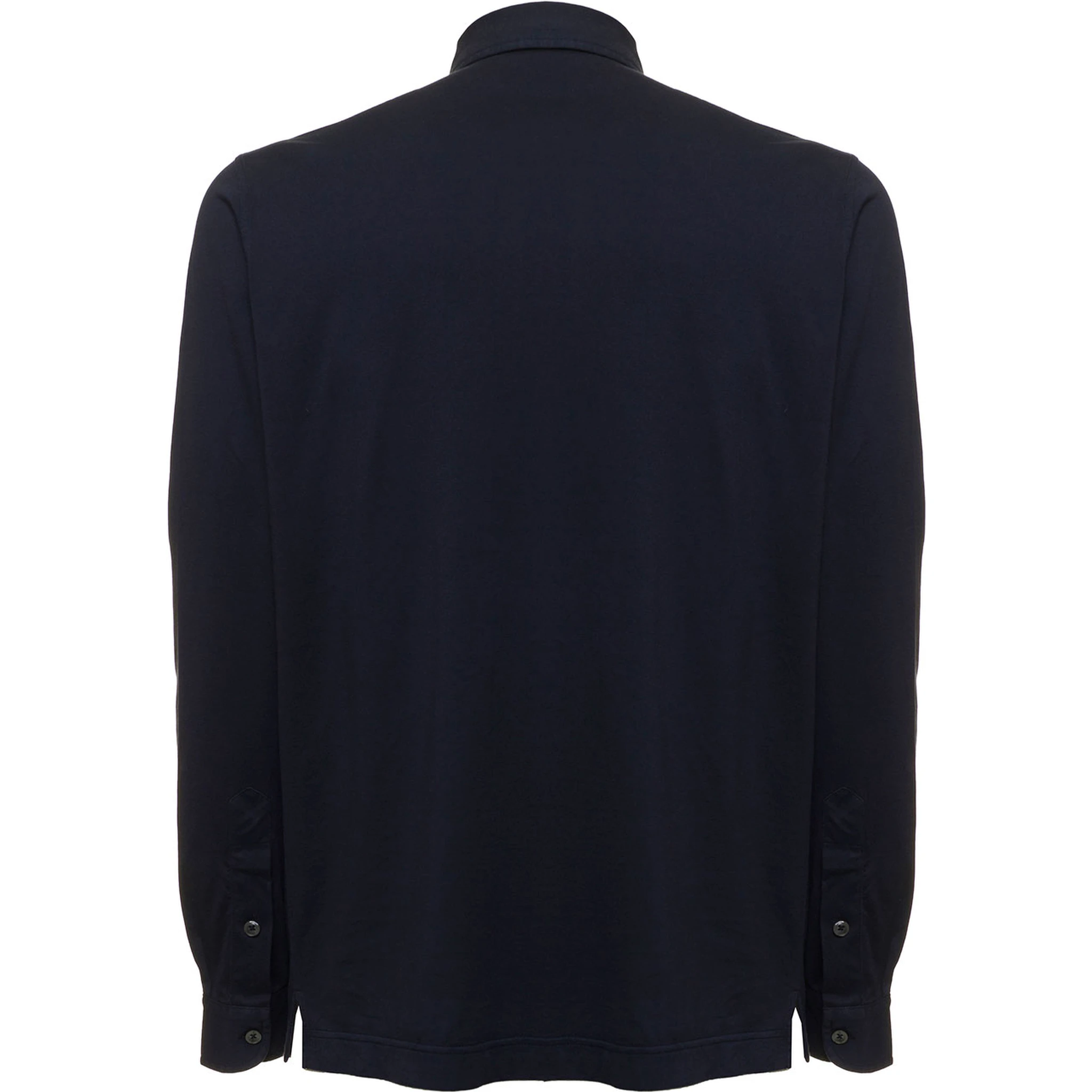 Gaudenzi Mans Cotton Blue Long Sleeved Polo Shirt