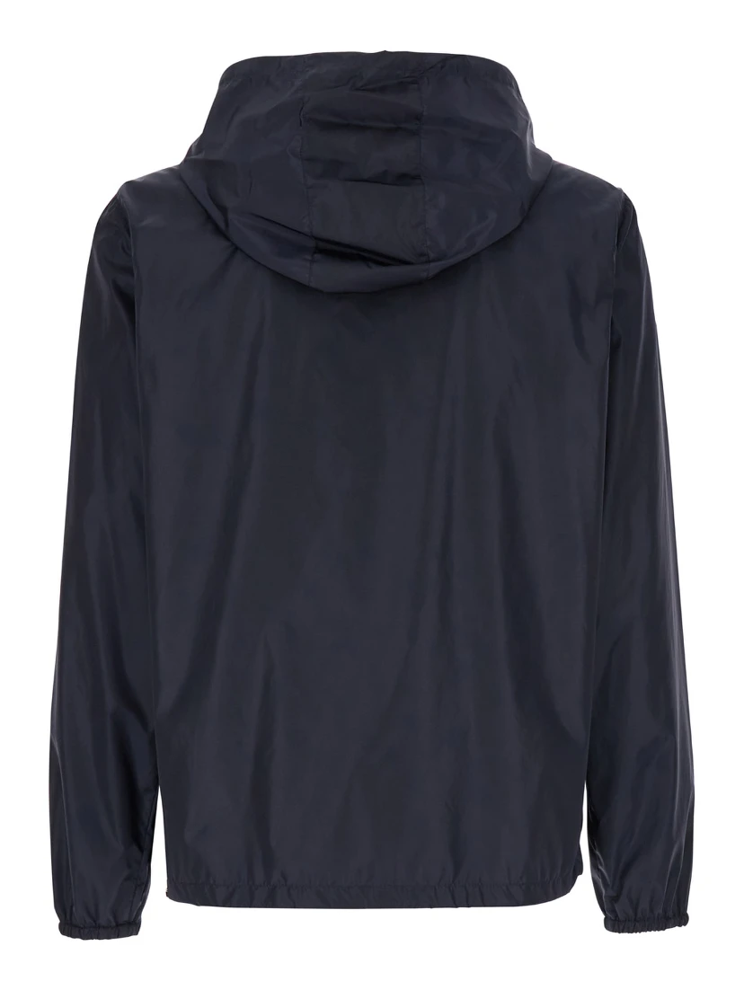 Blue Jacket with VLogo Detail in Nylon Man