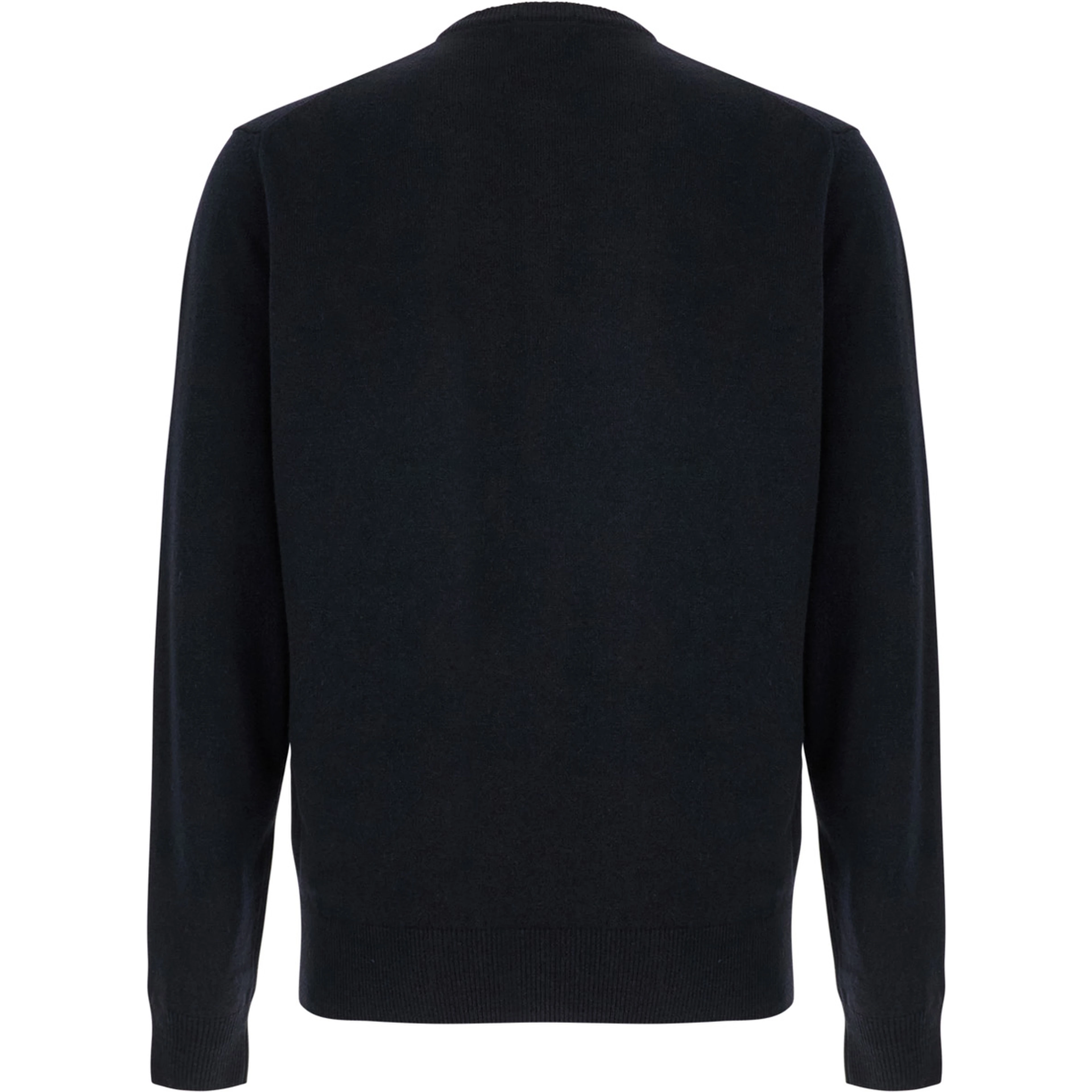 Dark Blue Crewneck Sweater in Merino Wool and Silk Blend Man